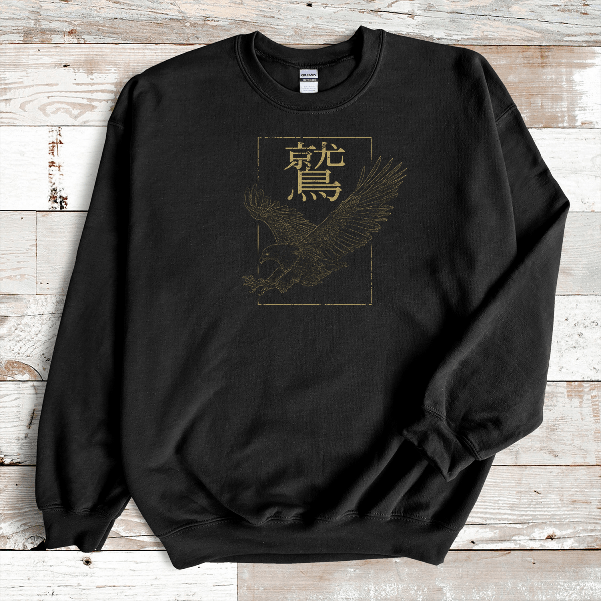 Black Eagle Kanji Premium Sweatshirt - KanjiSoul