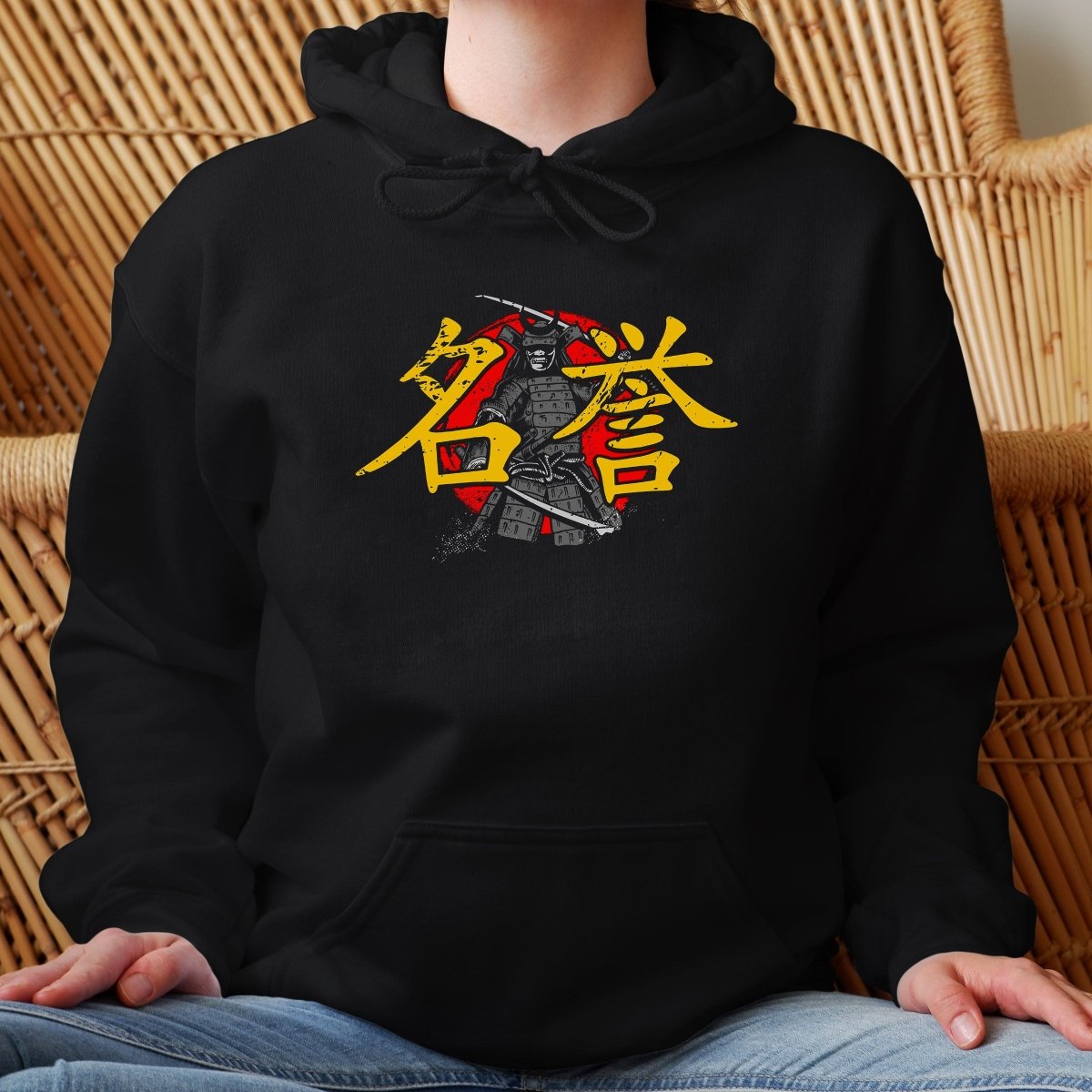 Black Honor 名誉 Japanese Kanji Premium Hoodie - Kanji Soul