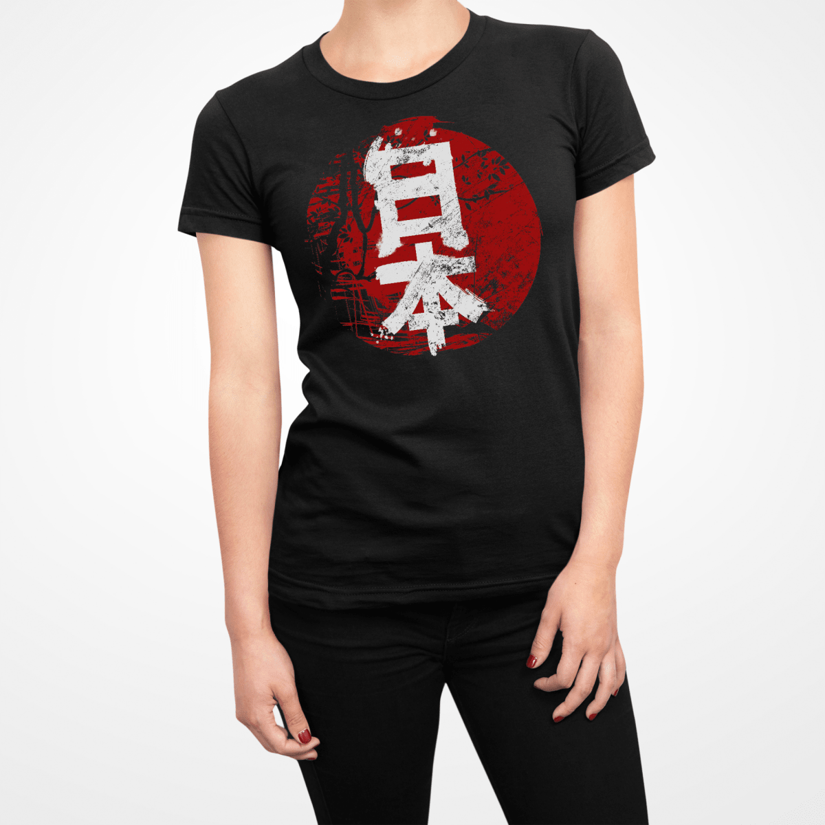 Black Japan Kanji Japanese Inspired Women's Shirt - Kanji Soul
