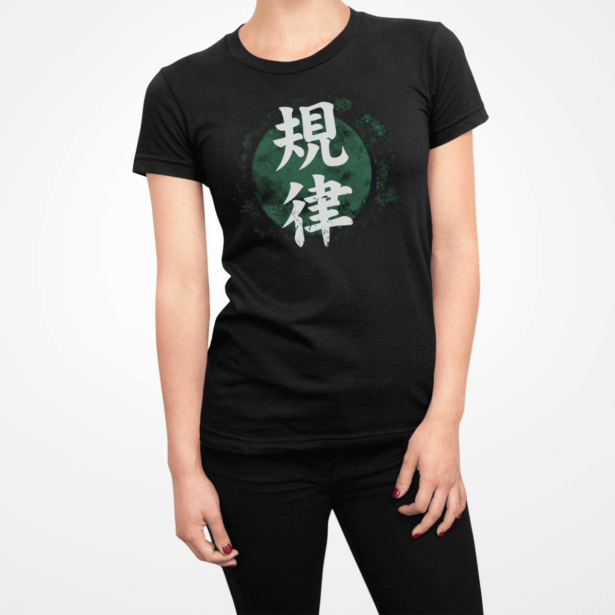 Black Japanese Discipline Kanji Women's T Shirt - Kanji Soul