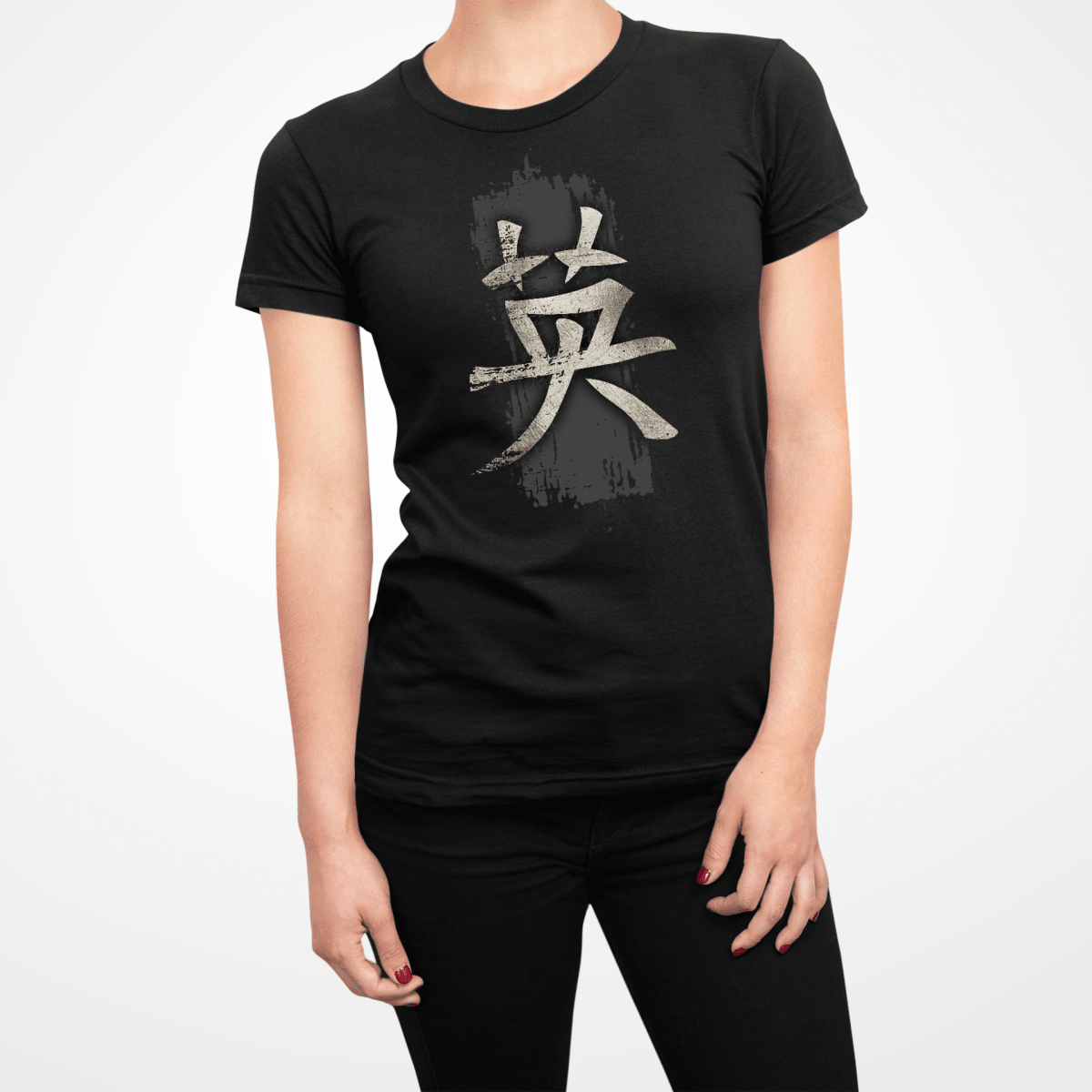 Black Japanese Kanji for Courage Women's Shirt - Kanji Soul