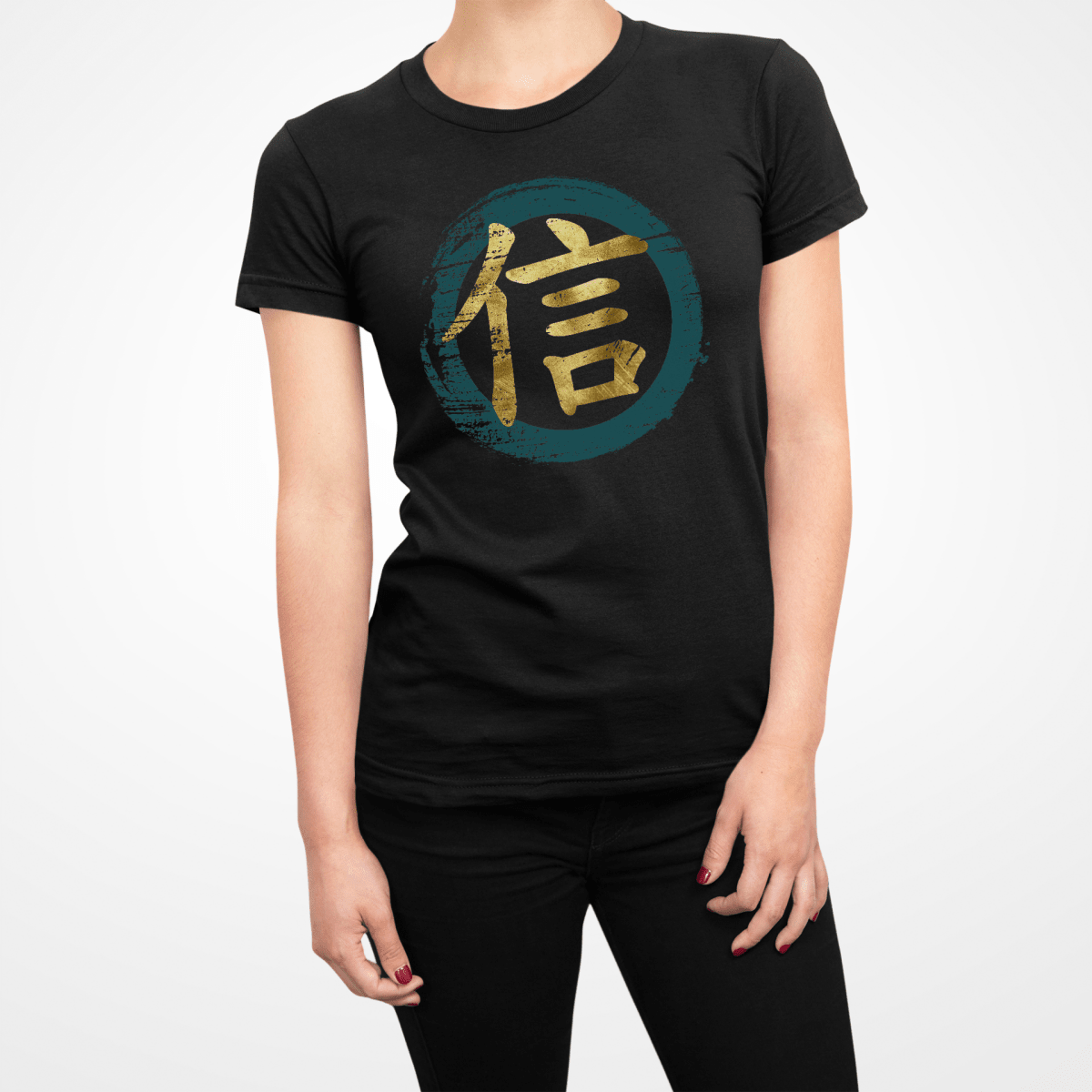Black Japanese Kanji for Faith Women's Shirt - Kanji Soul