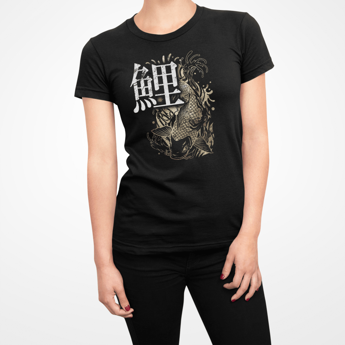 Black Japanese Kanji for Koi Women's Shirt - Kanji Soul