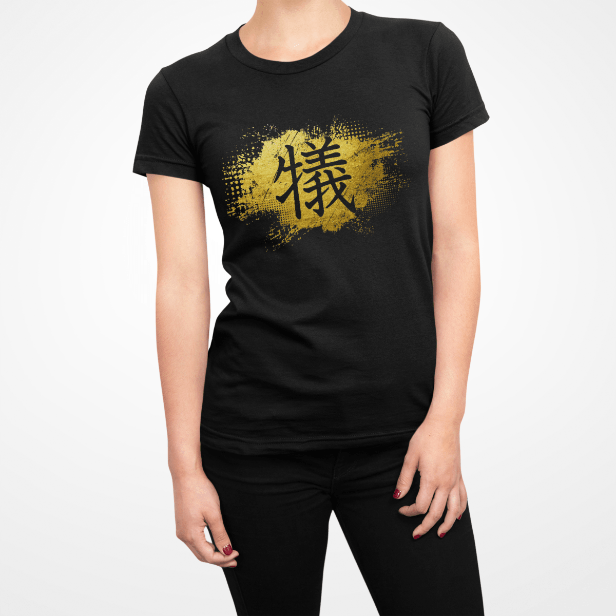 Black Japanese Kanji for Sacrifice Women's Shirt - Kanji Soul