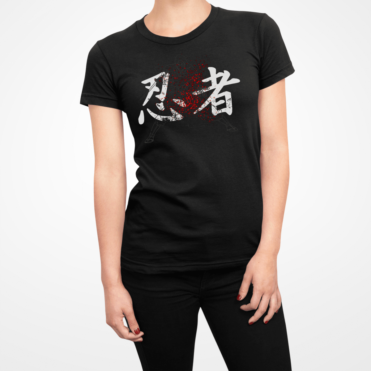 Black Japanese Ninja Kanji Women's T Shirt - Kanji Soul