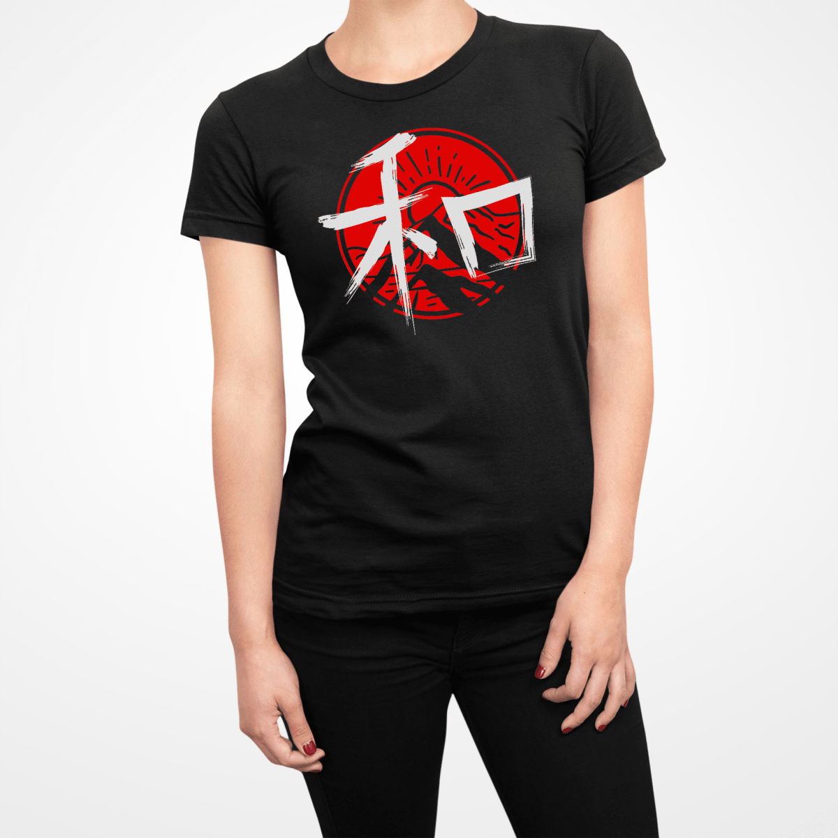 Black Japanese Peace Kanji Women's T Shirt - Kanji Soul