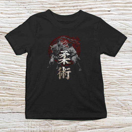 Black Jiu Jitsu Kanji Kids T-Shirt – 柔術 Japanese Inspired Shirt - Kanji Soul