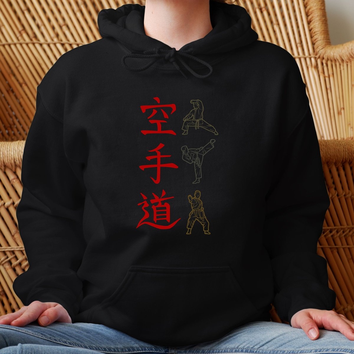 Black Karate 空手道 Japanese Kanji Premium Hoodie - Kanji Soul
