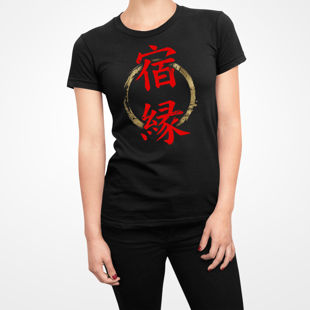 Black Karma Kanji Japanese Inspired Women's Shirt - Kanji Soul