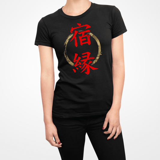 Black Karma Kanji Japanese Inspired Women's Shirt - Kanji Soul