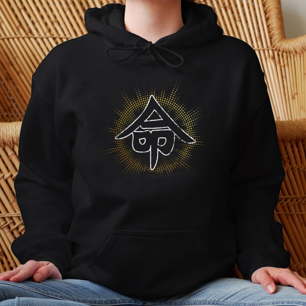 Black Life 命 Japanese Kanji Premium Hoodie - Kanji Soul