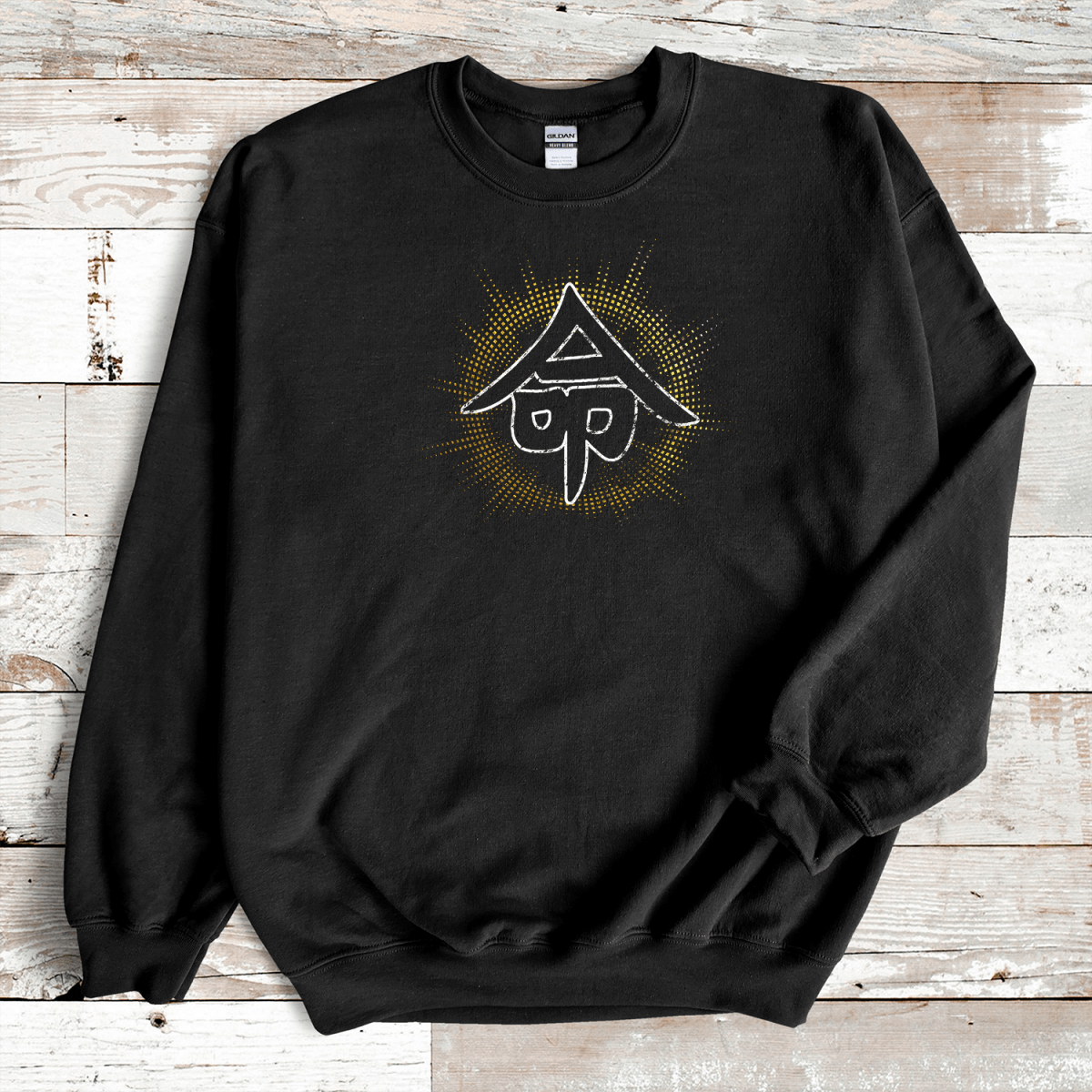 Black Life 命 Japanese Kanji Sweatshirt - Kanji Soul