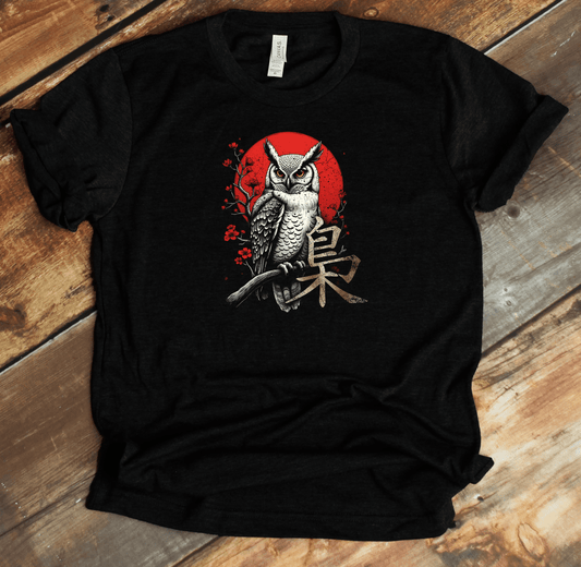 Black Owl Kanji Premium T-Shirt - KanjiSoul