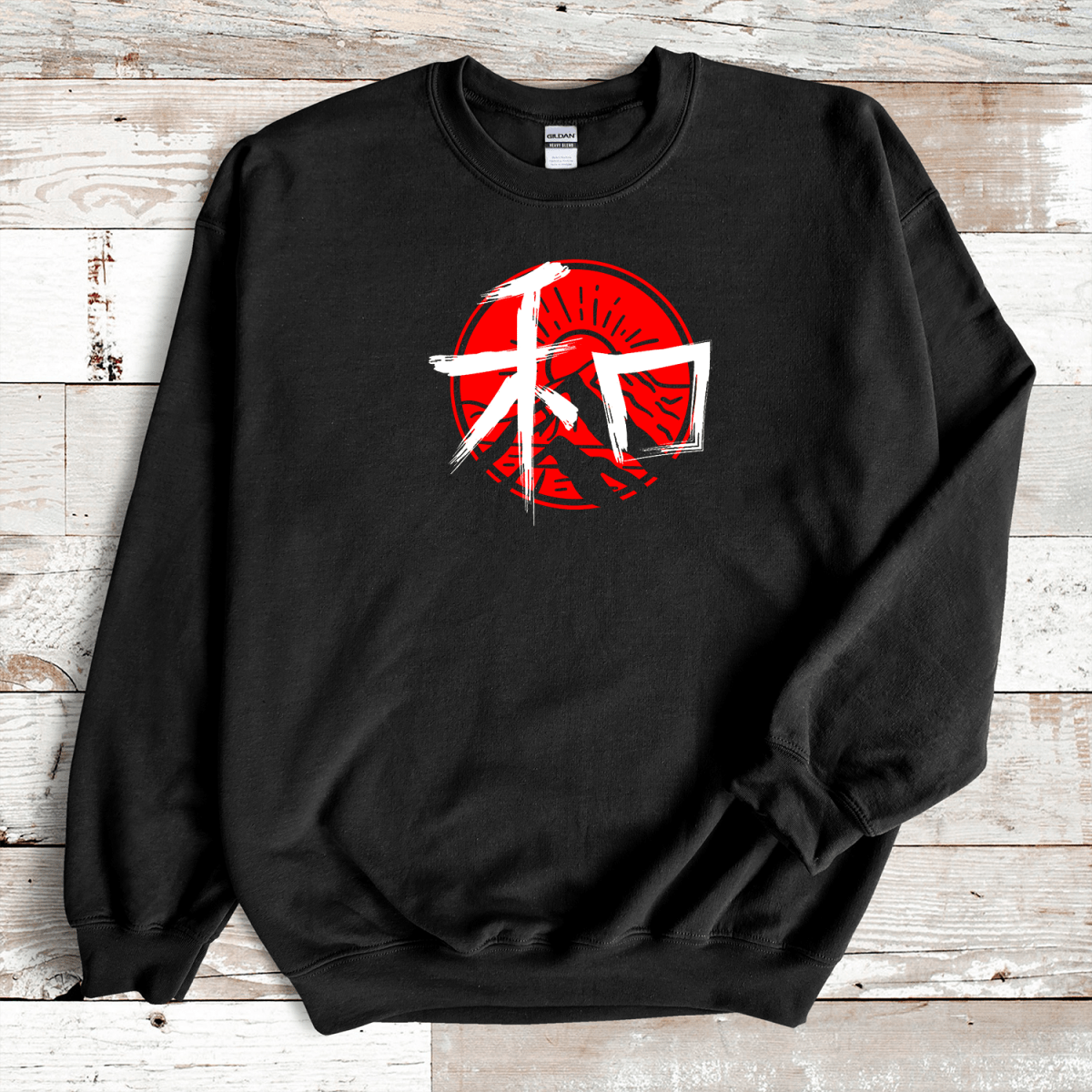 Black Peace 和 Japanese Kanji Premium Sweatshirt - Kanji Soul