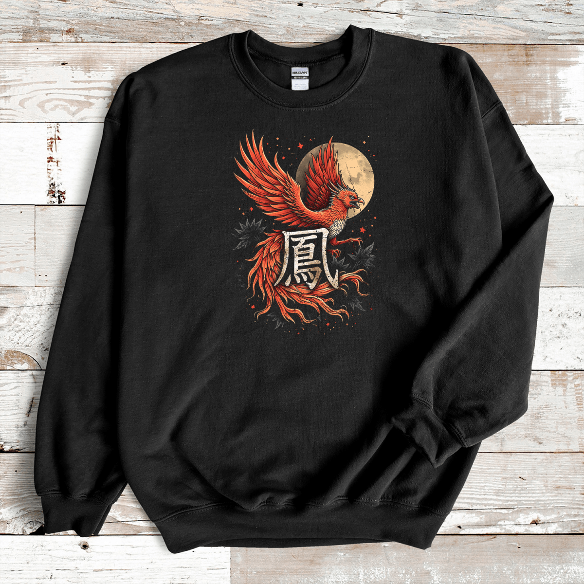 Black Phoenix Kanji Premium Sweatshirt - KanjiSoul