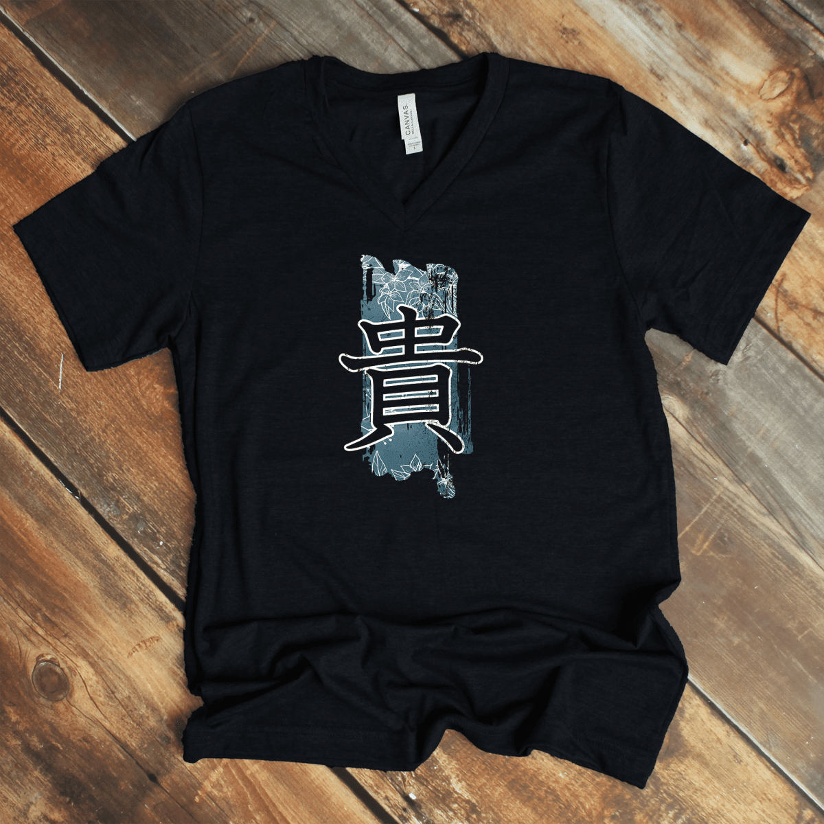 Black Precious 貴 Japanese Kanji V - Neck Shirt - Kanji Soul