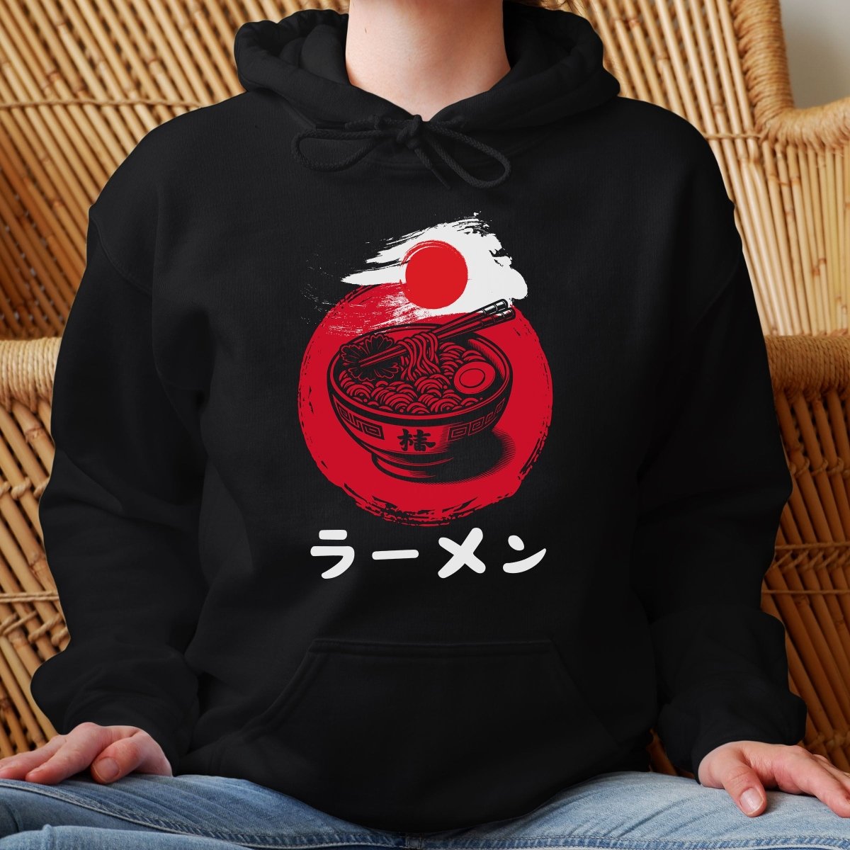 Black Ramen ラーメン Japanese Katakana Premium Hoodie - Kanji Soul