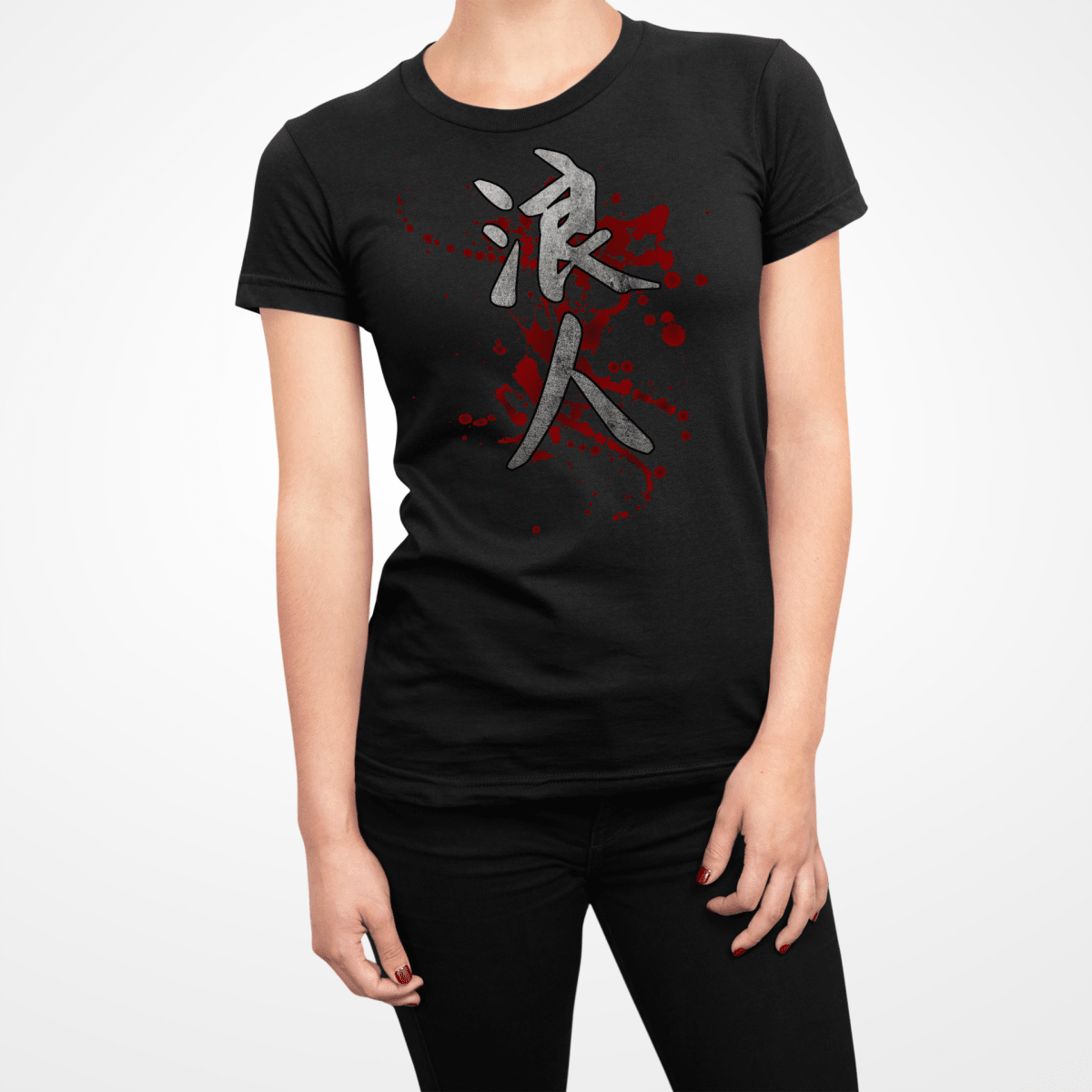 Black Ronin Blood Kanji Japanese Inspired Women's Shirt - Kanji Soul