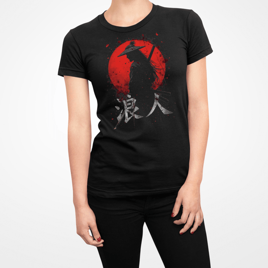 Black Ronin Red Sun 4 Kanji Japanese Inspired Women's Shirt - Kanji Soul