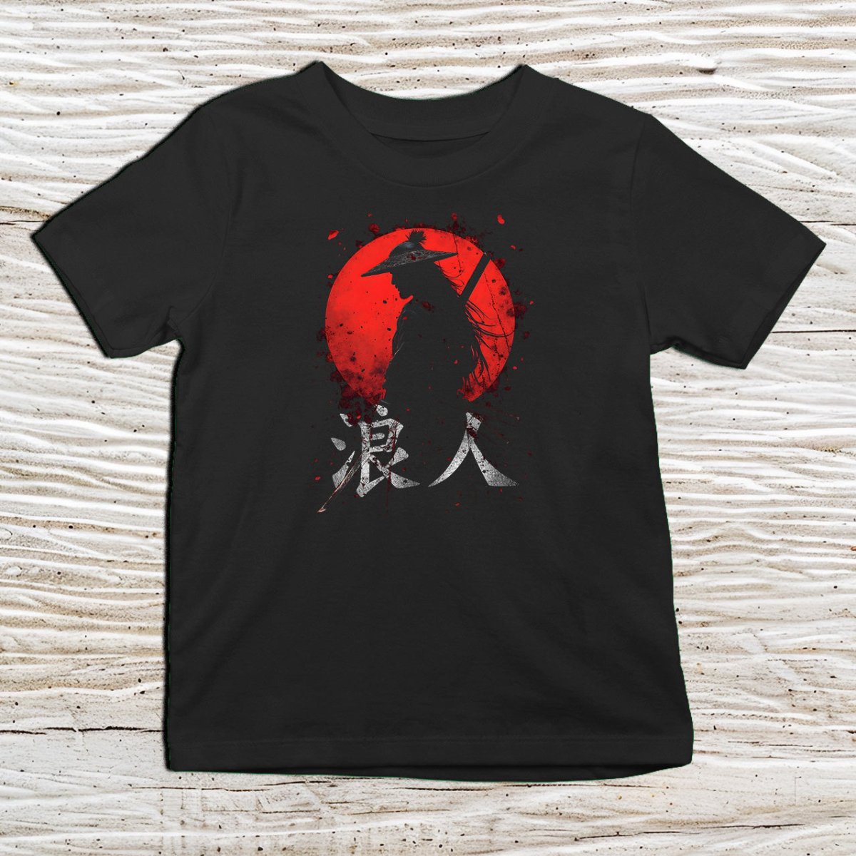 Black Ronin Red Sun Kanji Kids T-Shirt – 浪人 Japanese Inspired Shirt - Kanji Soul