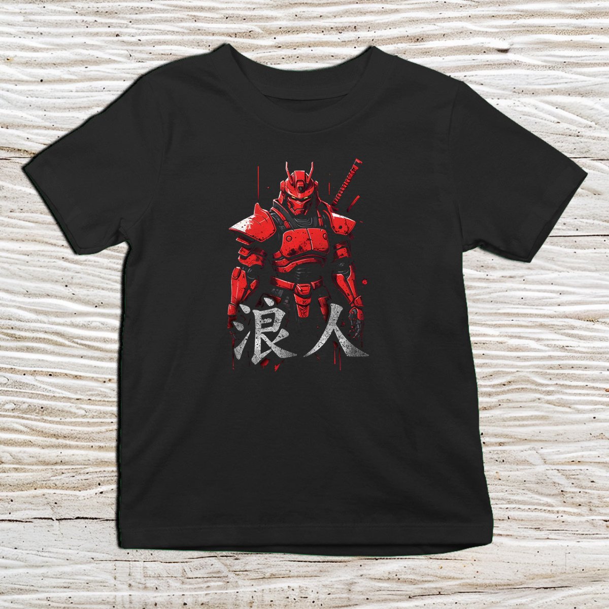 Black Ronin Robot Kanji Kids T-Shirt – 浪人 Japanese Inspired Shirt - Kanji Soul