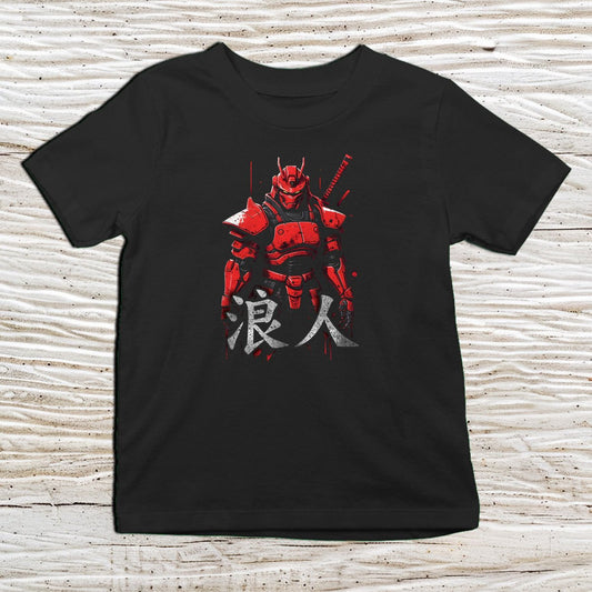Black Ronin Robot Kanji Kids T-Shirt – 浪人 Japanese Inspired Shirt - Kanji Soul