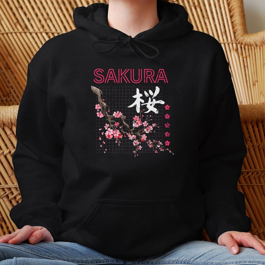 Black Sakura 桜 Japanese Kanji Premium Hoodie - Kanji Soul
