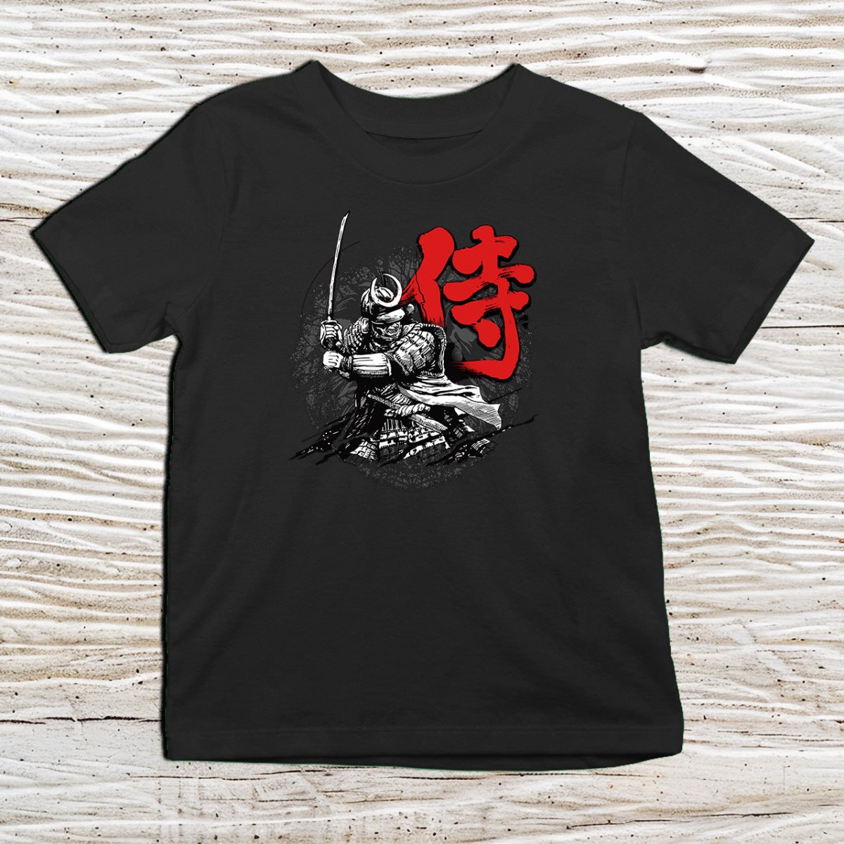 Black Samurai Kanji Kids T-Shirt – 侍 Japanese Inspired Shirt - Kanji Soul
