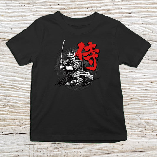Black Samurai Kanji Kids T-Shirt – 侍 Japanese Inspired Shirt - Kanji Soul