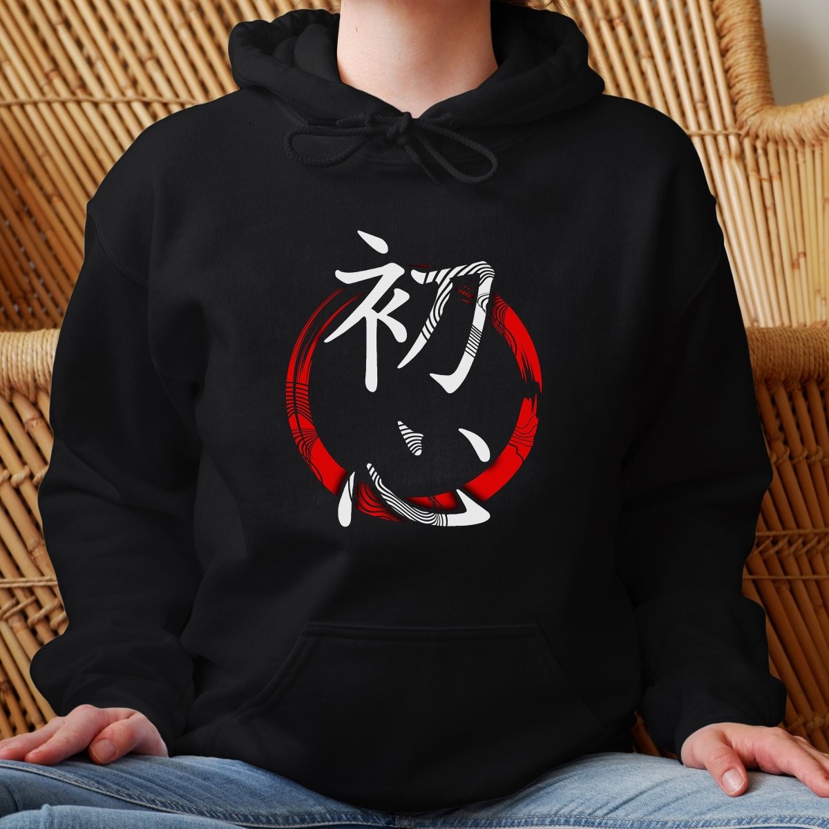 Black Shoshin 初心 Japanese Kanji Premium Hoodie - Kanji Soul