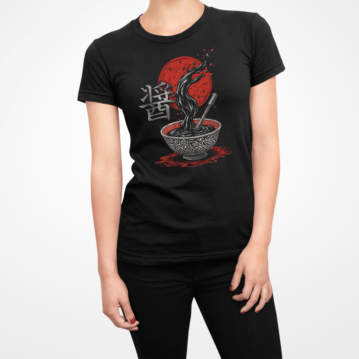 Black Soy Sauce Symbol Japanese Graphic Shirt for Women - Kanji Soul