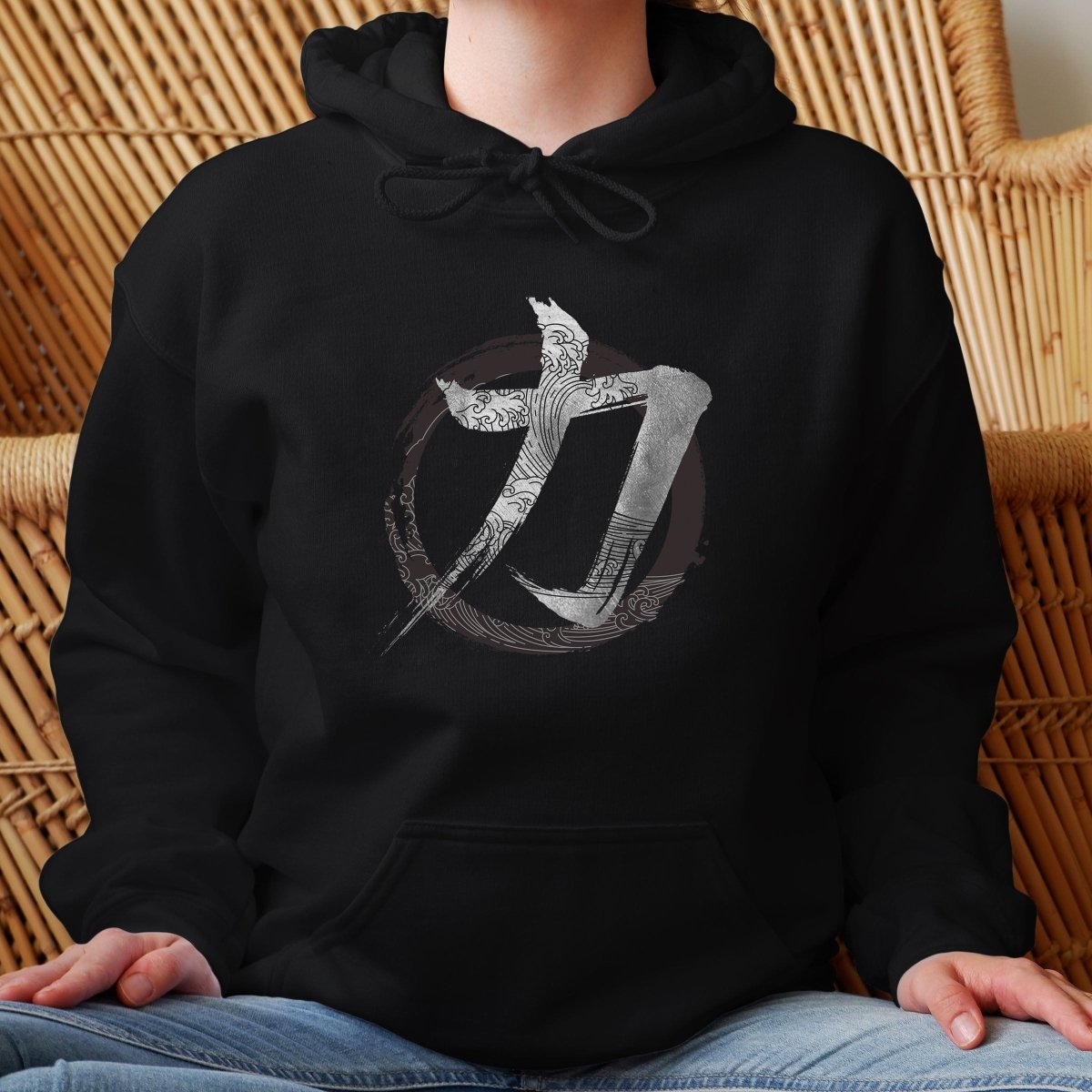 Black Strength 力 Japanese Kanji Premium Hoodie - Kanji Soul