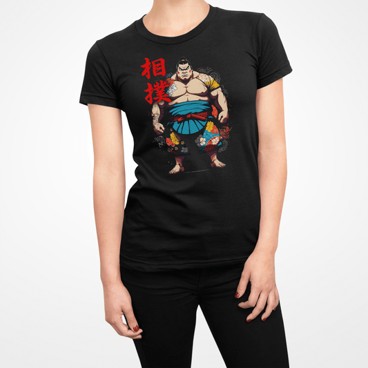 Black Sumo Japanese Kanji Women's Graphic Shirt - Kanji Soul