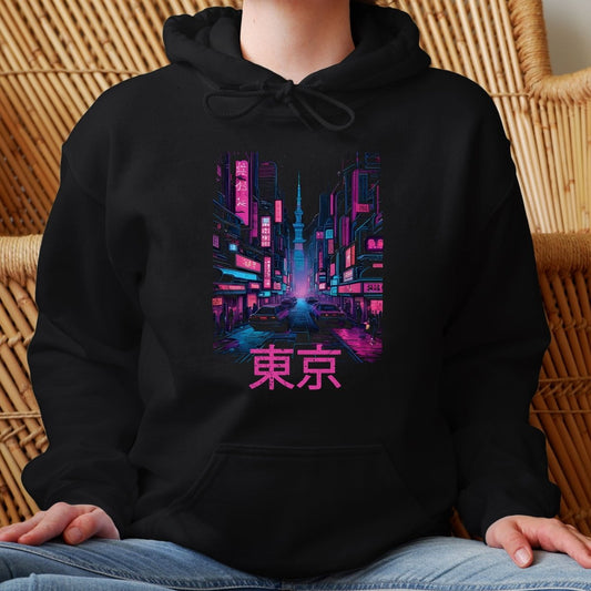 Black Tokyo 東京 Japanese Kanji Premium Hoodie - Kanji Soul