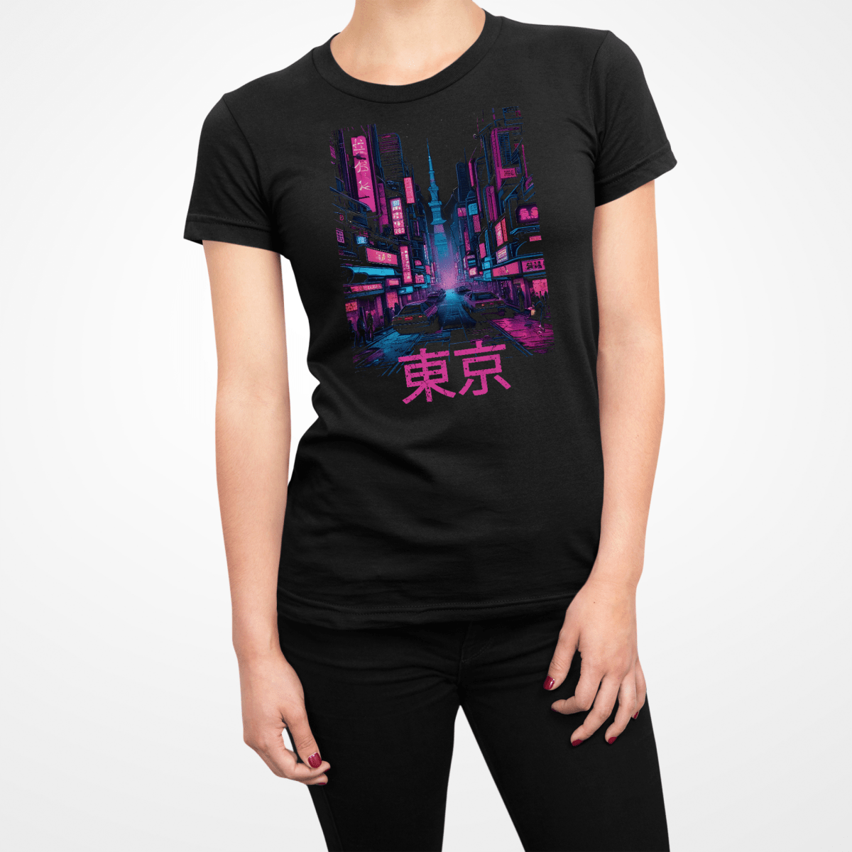 Black Tokyo Japanese Kanji Women's Graphic Shirt - Kanji Soul