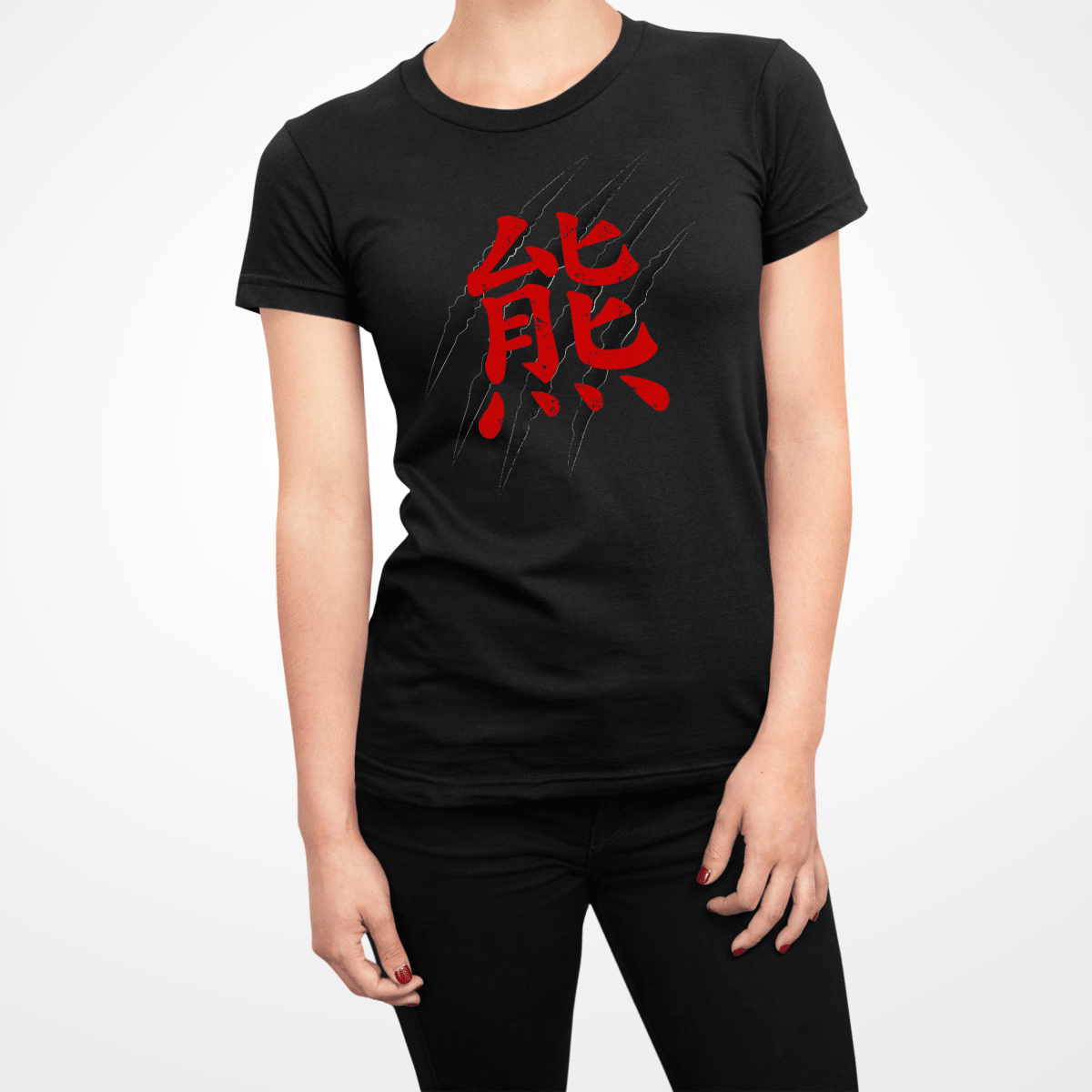 Black Women's Japanese Kanji Bear Symbol Shirt - Kanji Soul
