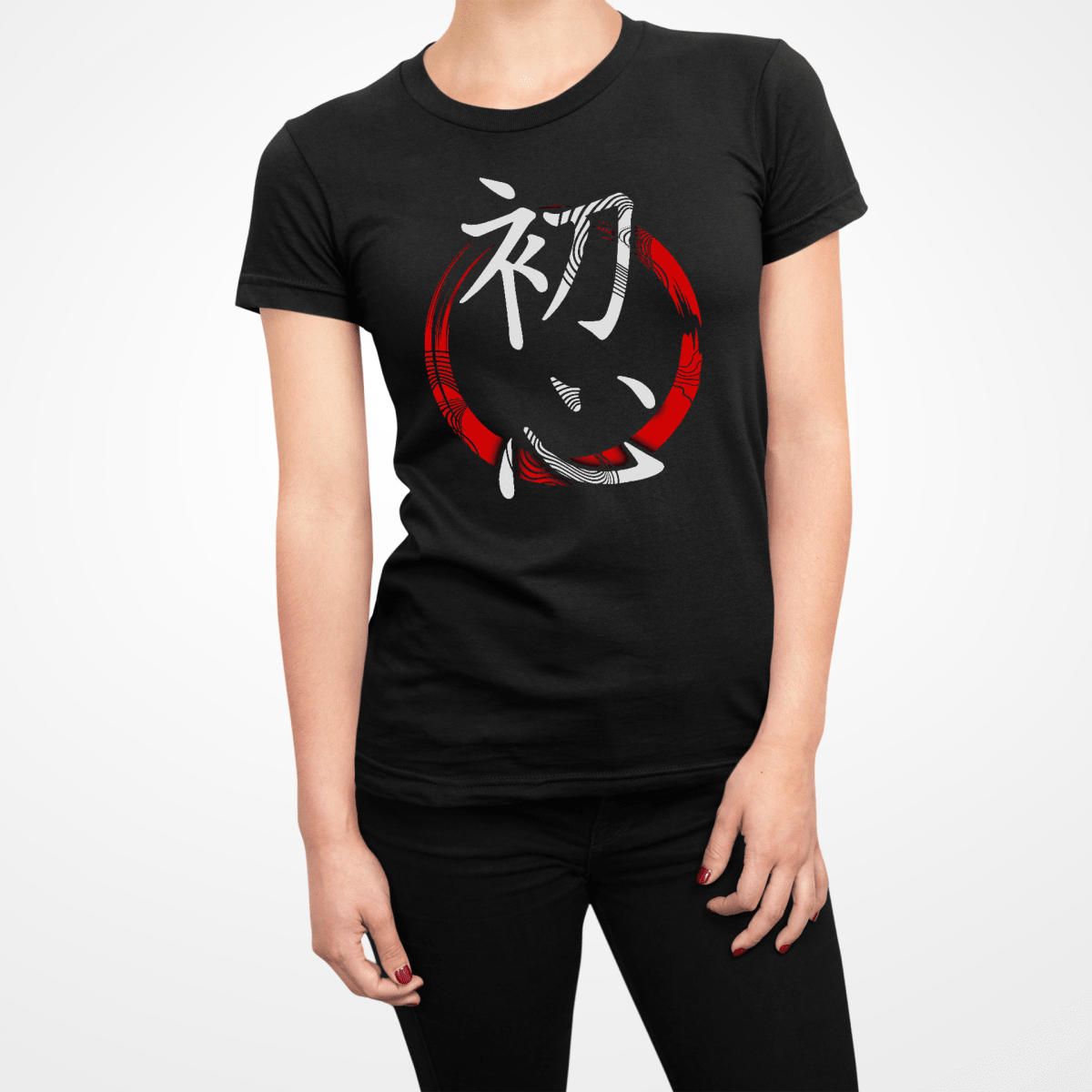 Black Women's Japanese Kanji Shoshin Symbol Shirt - Kanji Soul