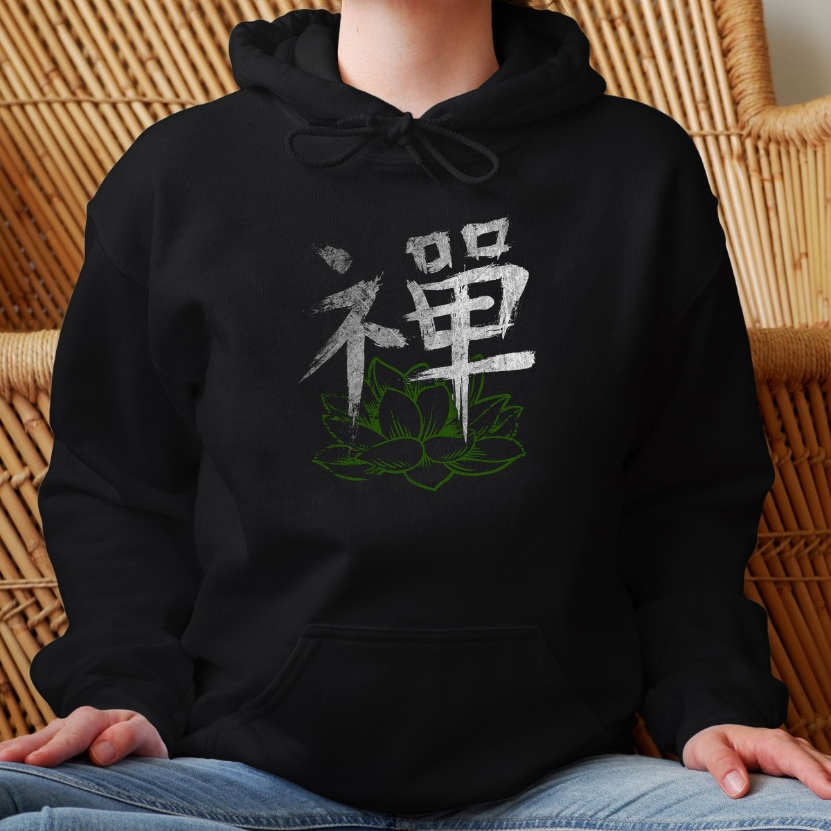 Black Zen 禅 Japanese Kanji Premium Hoodie - Kanji Soul