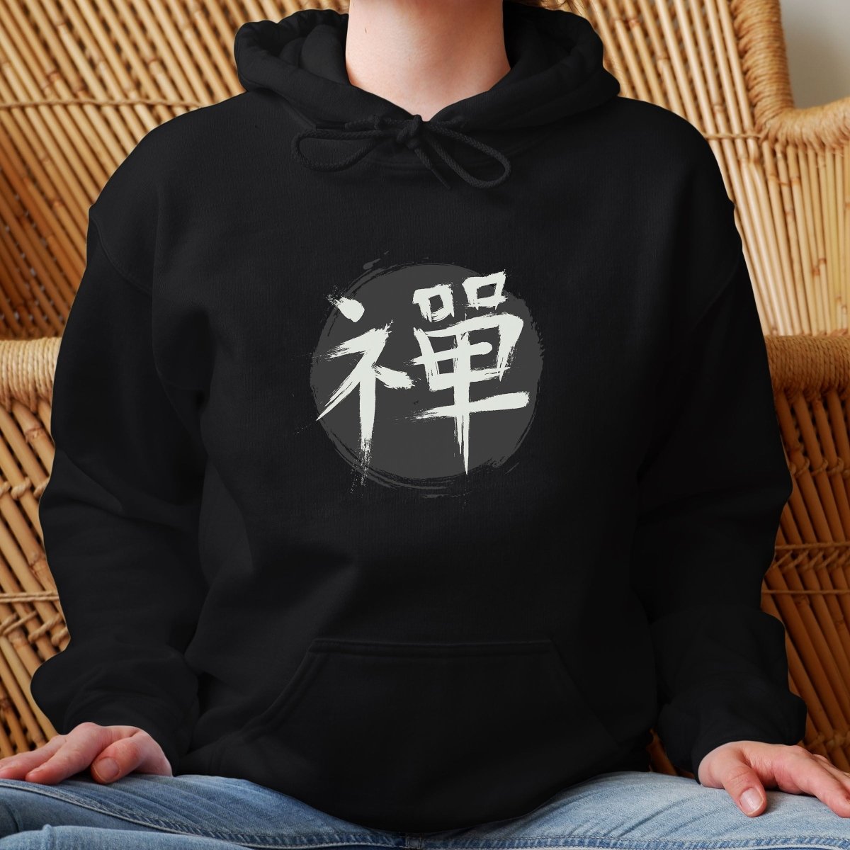 Black Zen 禅 Japanese Kanji Premium Hoodie - Kanji Soul