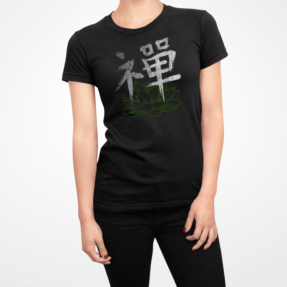 Black Zen Japanese Kanji Women's Graphic Shirt - Kanji Soul