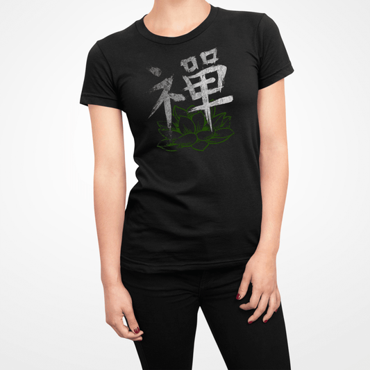Black Zen Japanese Kanji Women's Graphic Shirt - Kanji Soul