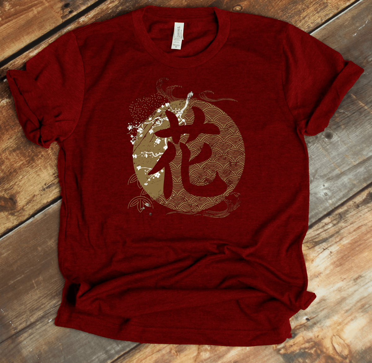 Cardinal Flower 花 Japanese Kanji T-Shirt - KanjiSoul