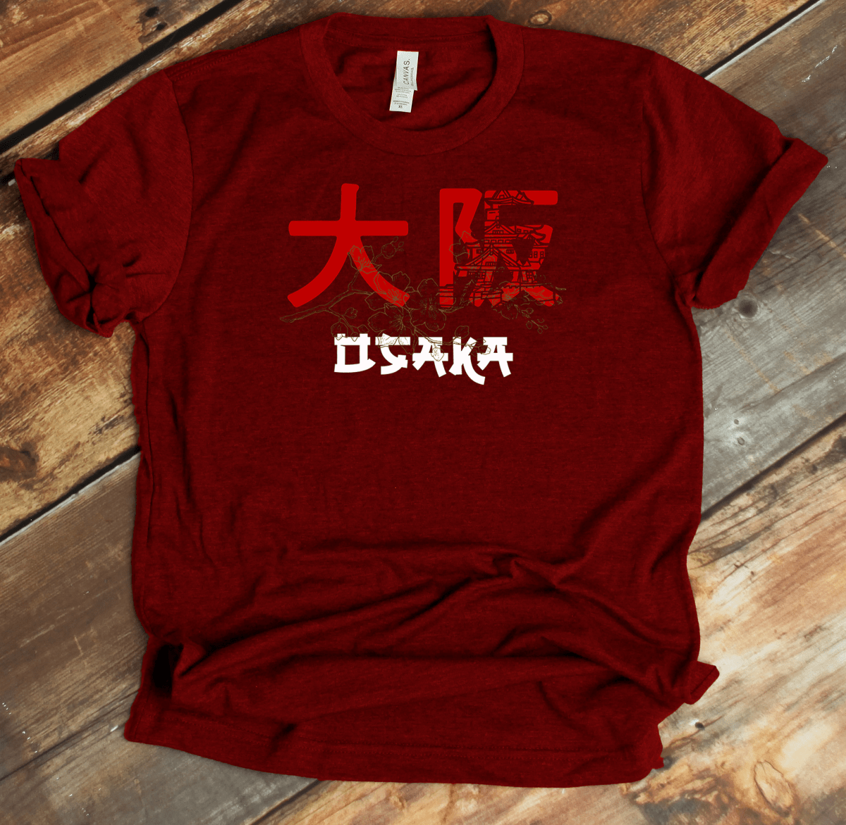 Cardinal Osaka 大阪 Japanese Kanji T-Shirt - KanjiSoul