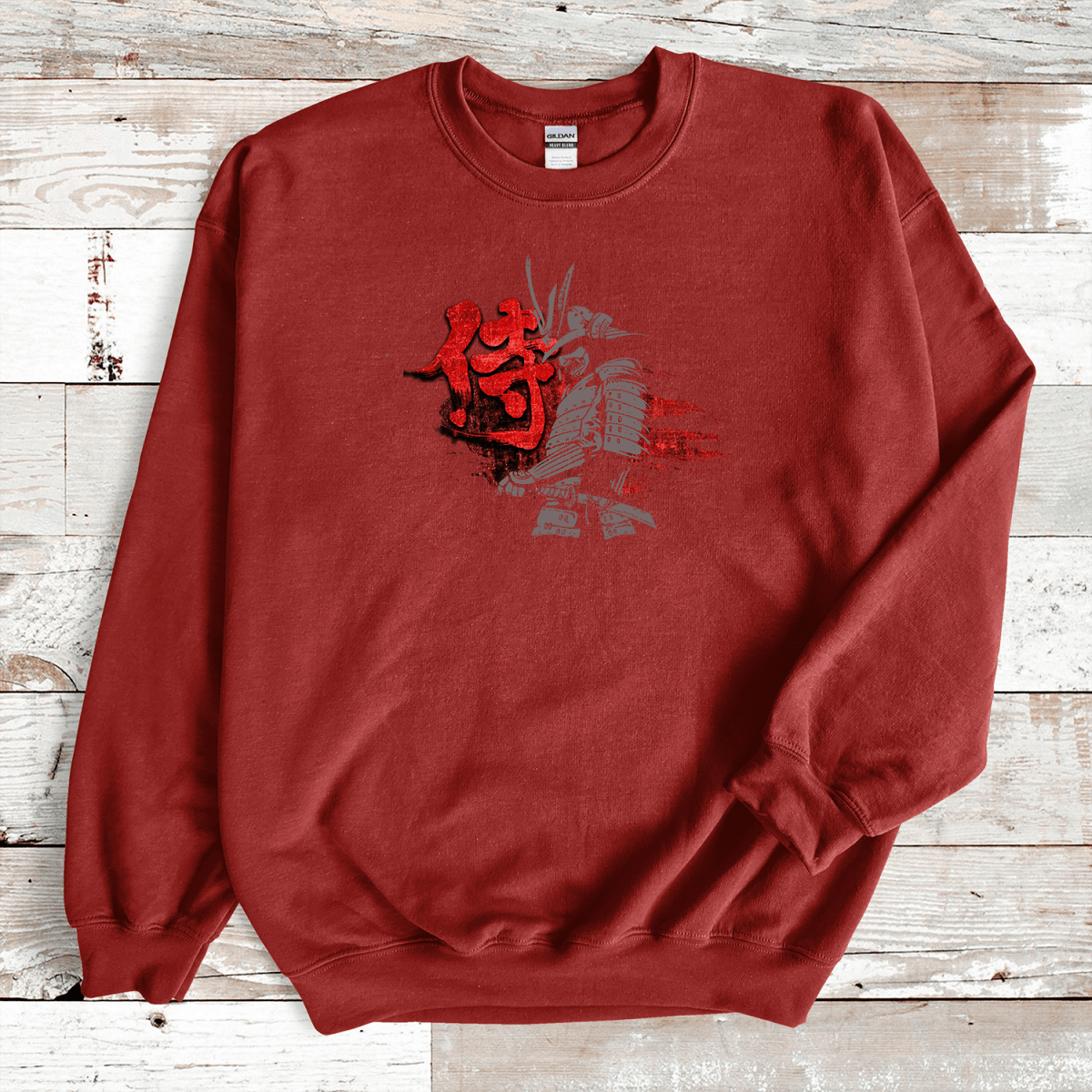 Cardinal Red Bushido Warrior Kanji Premium Sweatshirt - KanjiSoul