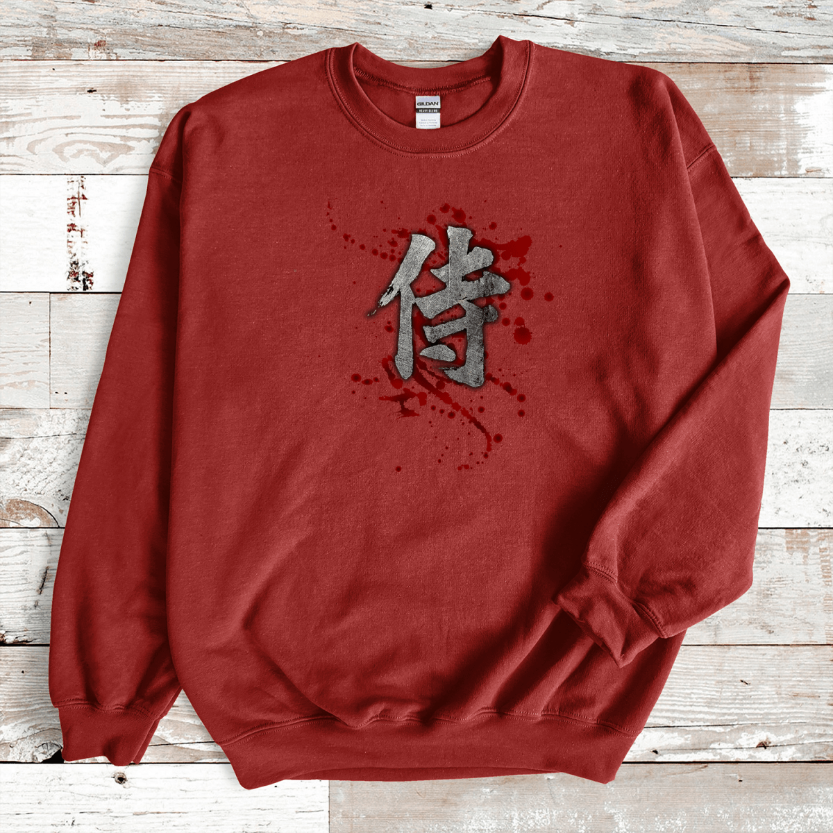 Cardinal Red Samurai Blood Kanji Premium Sweatshirt - KanjiSoul