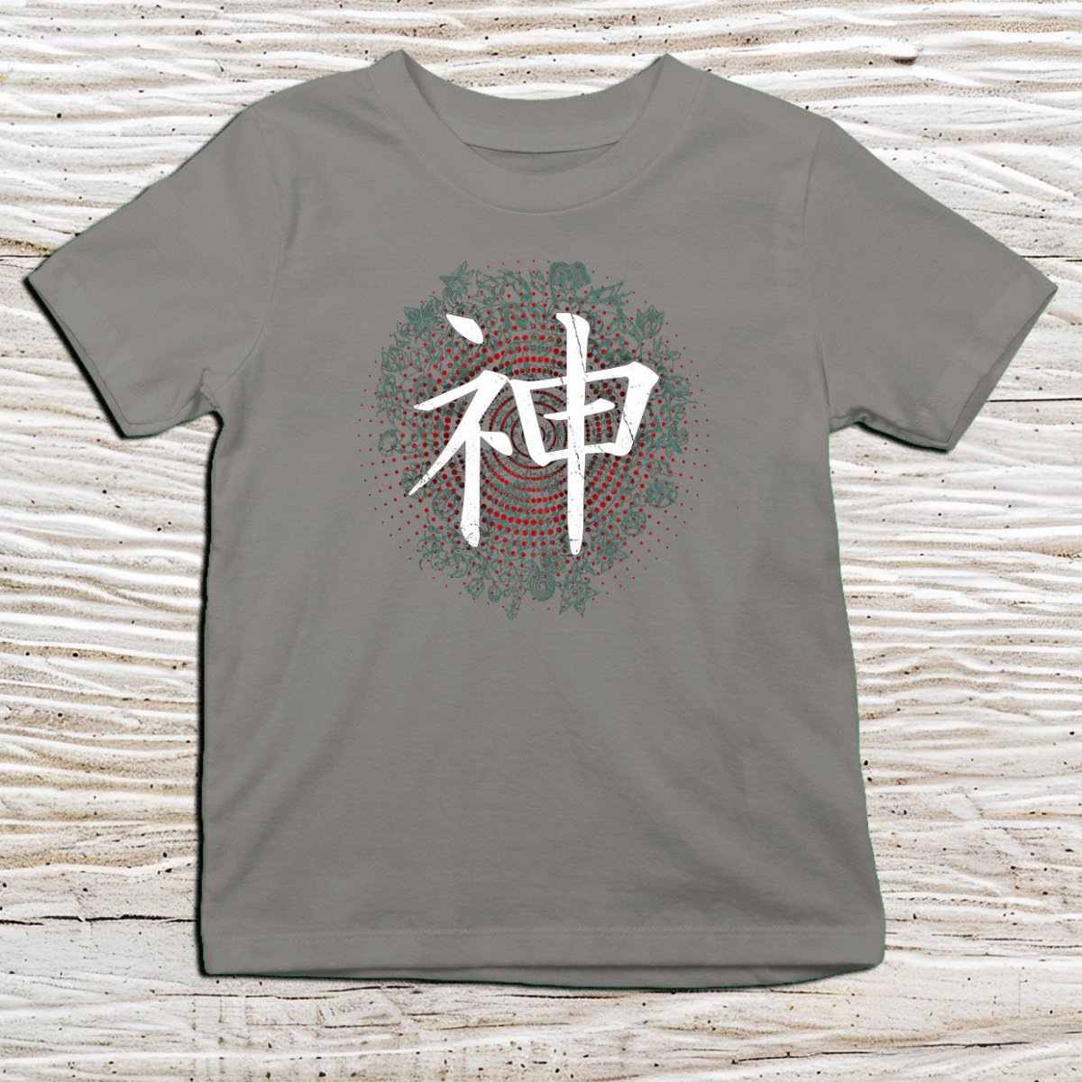 Charcoal Kami Kanji Kids T-Shirt – 神 Japanese Inspired Shirt - Kanji Soul