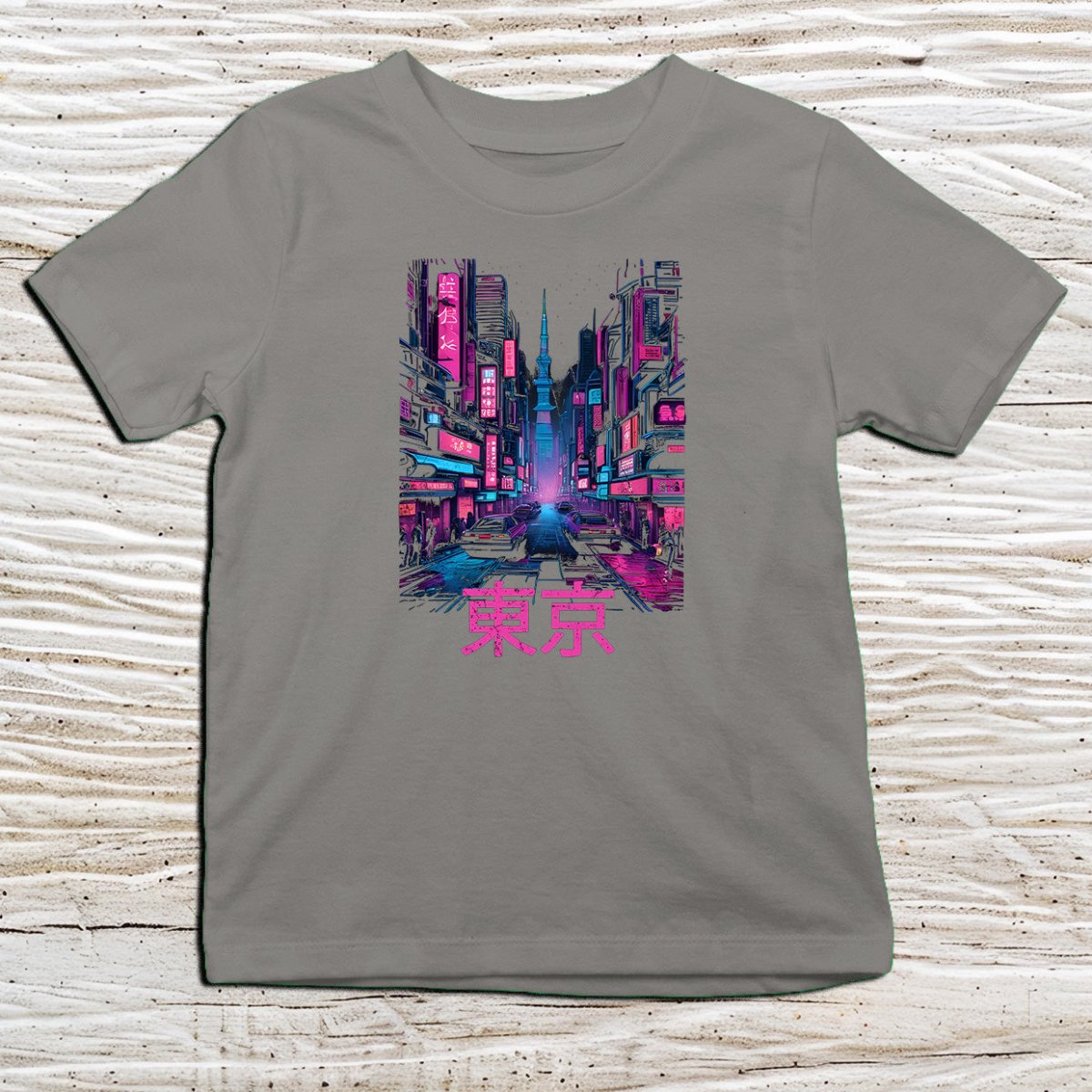 Charcoal Tokyo Kanji Kids T-Shirt – 東京 Japanese Inspired Shirt - Kanji Soul