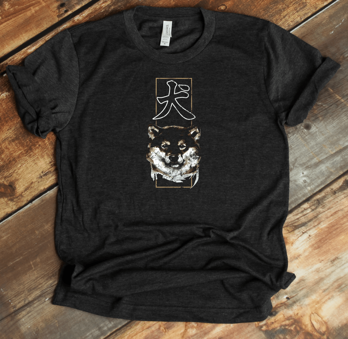 Dark Grey Heather Dog Kanji Premium T-Shirt - KanjiSoul