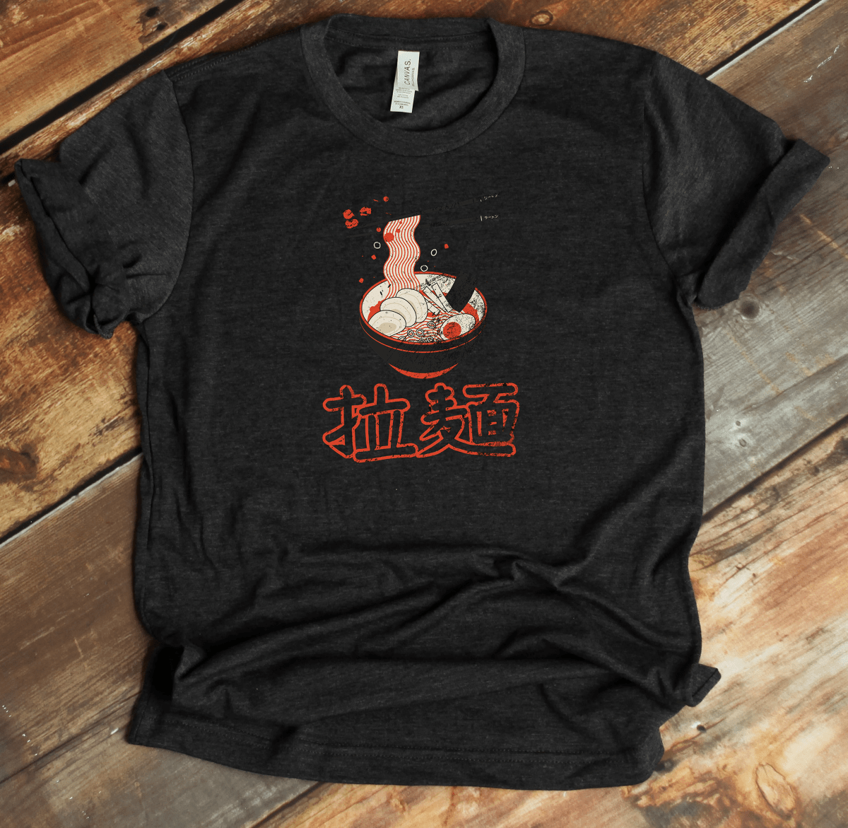 Dark Grey Heather Ramen Kanji Premium T-Shirt - KanjiSoul