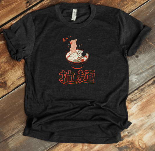 Dark Grey Heather Ramen Kanji Premium T-Shirt - KanjiSoul